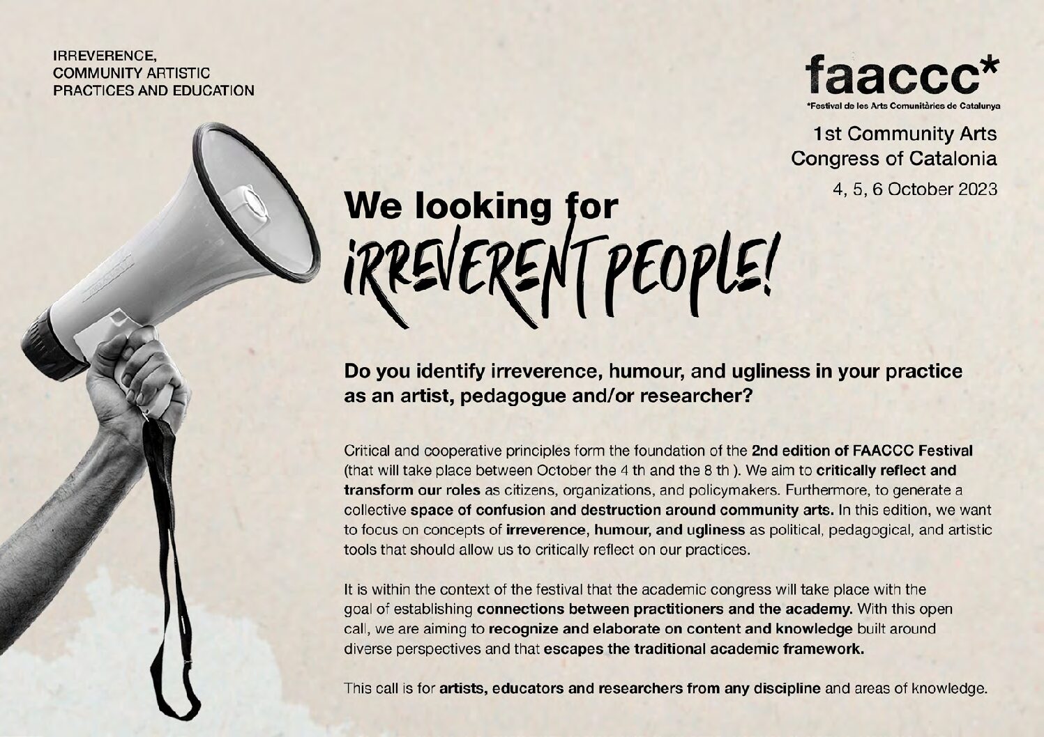 Festival FAACCC Open Call &#8211; Papers on irreverent methodologies